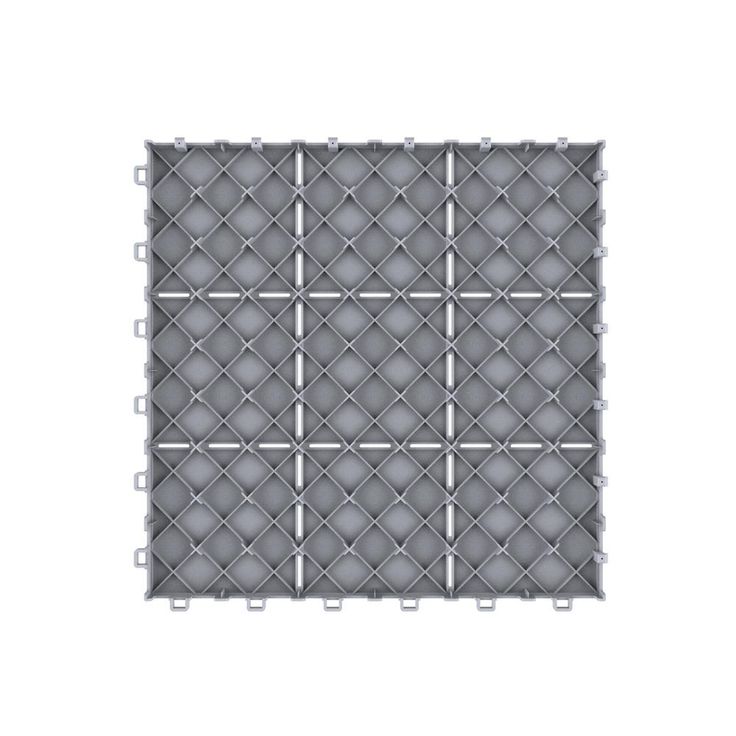 Pure Garden Outdoor Interlocking Square Look Patio and Deck Tiles in Gray (Set of 12) 2.88 ft. W x 3.83 ft. L Polypropylene