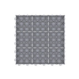 Pure Garden Outdoor Interlocking Square Look Patio and Deck Tiles in Gray (Set of 12) 2.88 ft. W x 3.83 ft. L Polypropylene