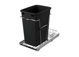 Rev-A-Shelf 35-Quart Plastic Soft-Close Pull-Out Trash Can, Chrome Frame