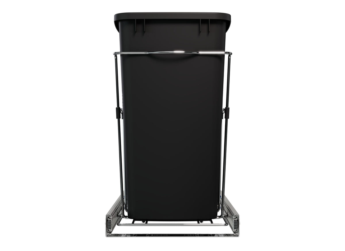 Rev-A-Shelf 35-Quart Plastic Soft-Close Pull-Out Trash Can, Chrome Frame