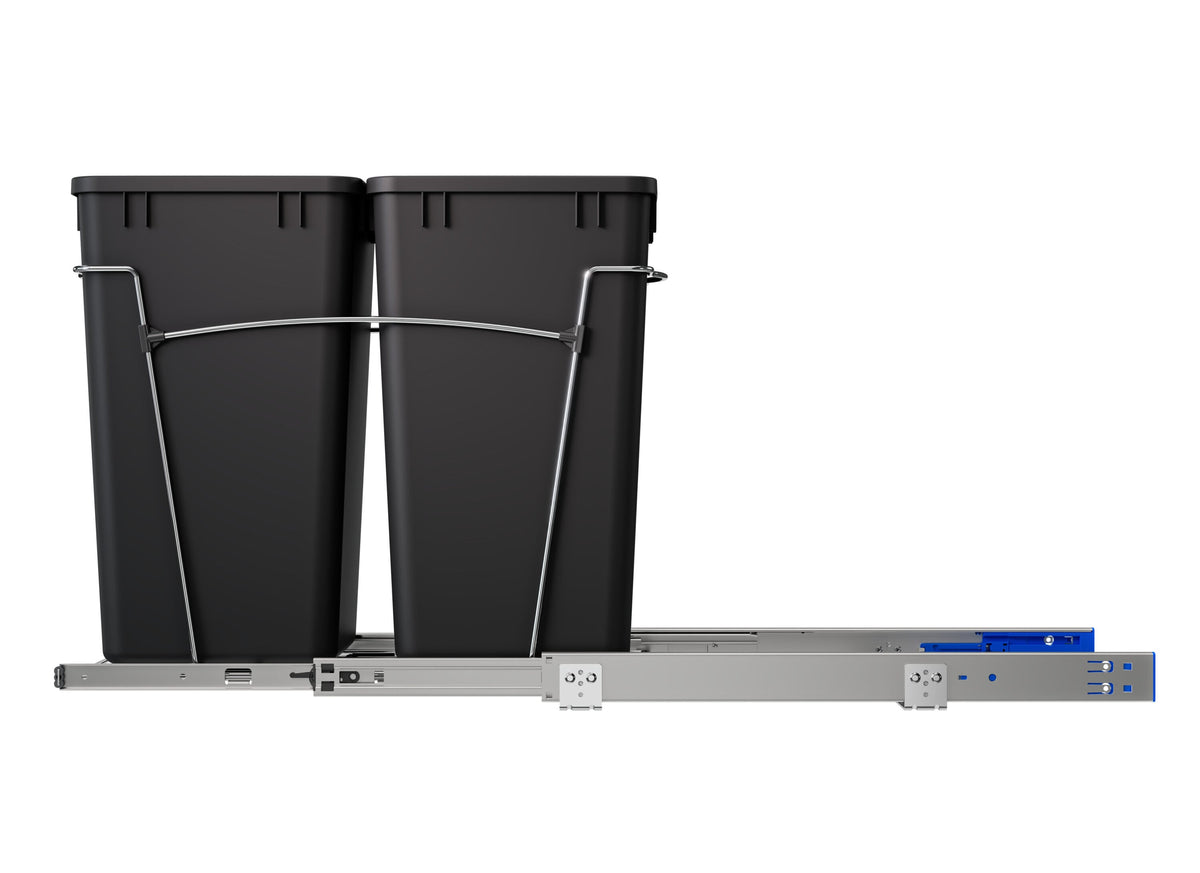 Rev-A-Shelf 27-Quart Plastic Soft-Close Dual Pull-Out Trash Can (RV-15PSC-18-5)