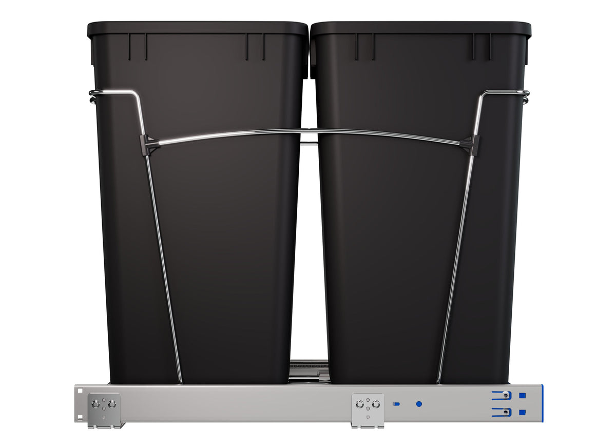 Rev-A-Shelf 27-Quart Plastic Soft-Close Dual Pull-Out Trash Can (RV-15PSC-18-5)