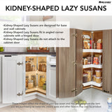 Rev-A-Shelf 24-in White Polymer Kidney Lazy Susan, Bottom-Mount, 1-Tier