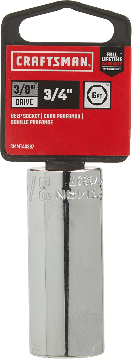 Craftsman 3/4 in. SAE 6-Point Deep Socket, 3/8 in. Drive (CMMT43337)