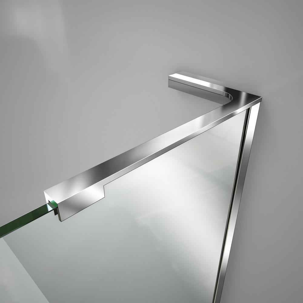 Prism Plus 36 in. D x 36 in. W x 72 in. H Semi-Frameless Neo-Angle Hinged Shower Enclosure in Brushed Nickel Hardware - Super Arbor