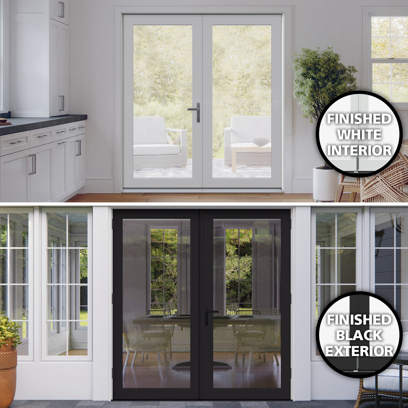 JELD-WEN 72-in x 80-in Fiberglass French, Left-hand outswing – additional view 2