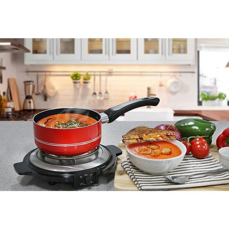 Cuisine Single Burner 9 in. Black Hot Plate with Temperature Control