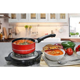 Cuisine Single Burner 9 in. Black Hot Plate with Temperature Control