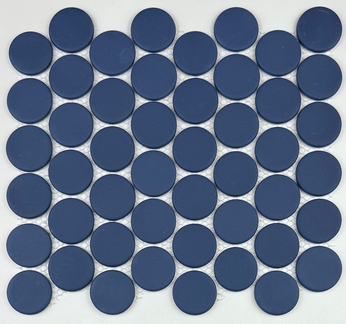 Vidro Real Navy Blue 11-in x 12-in Honed Recycled glass Round Mosaic Floor and Wall Tile product image