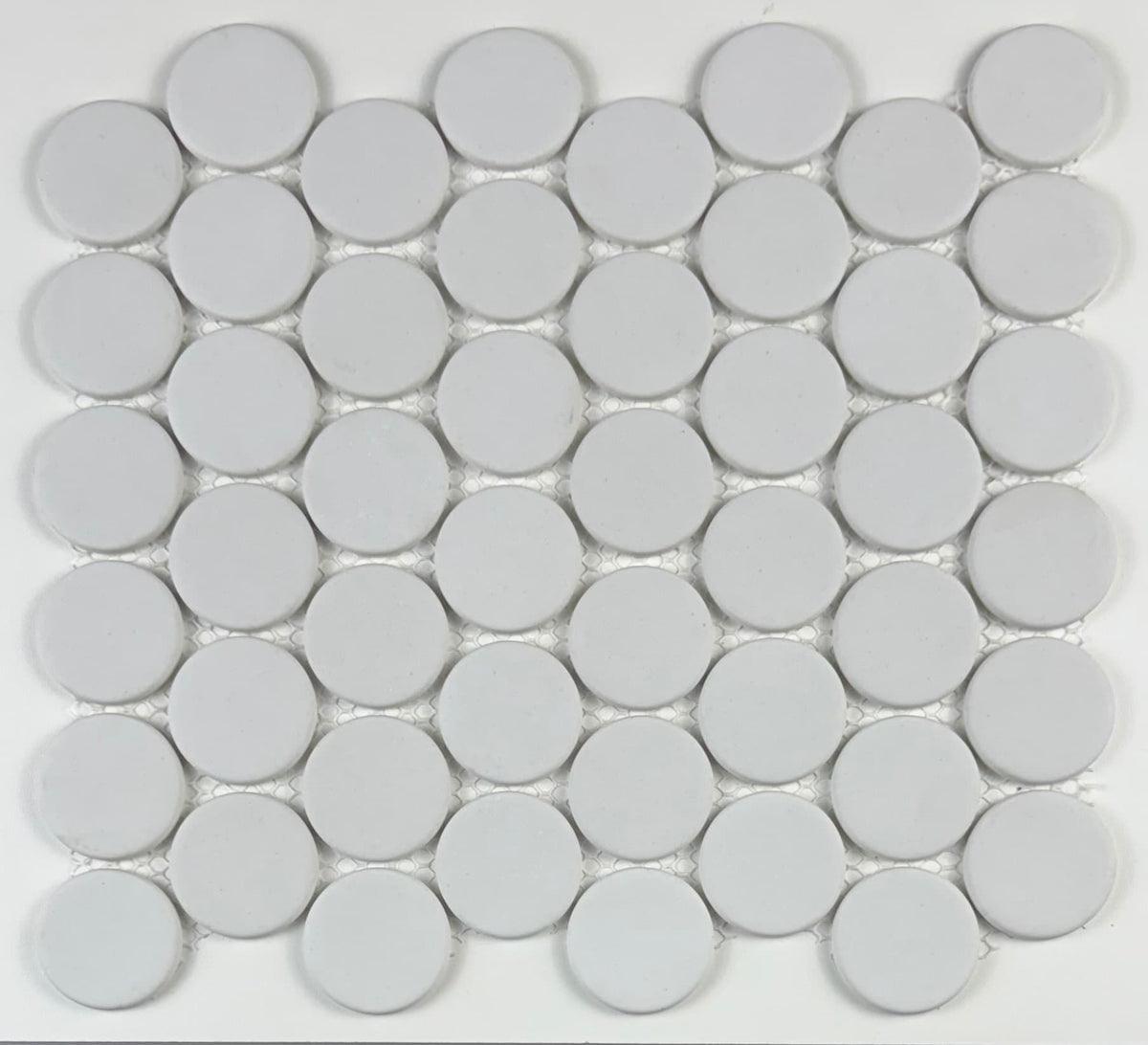 Vidro Real Snow White 11-in x 12-in Honed Recycled glass Round Mosaic Floor and Wall Tile product image