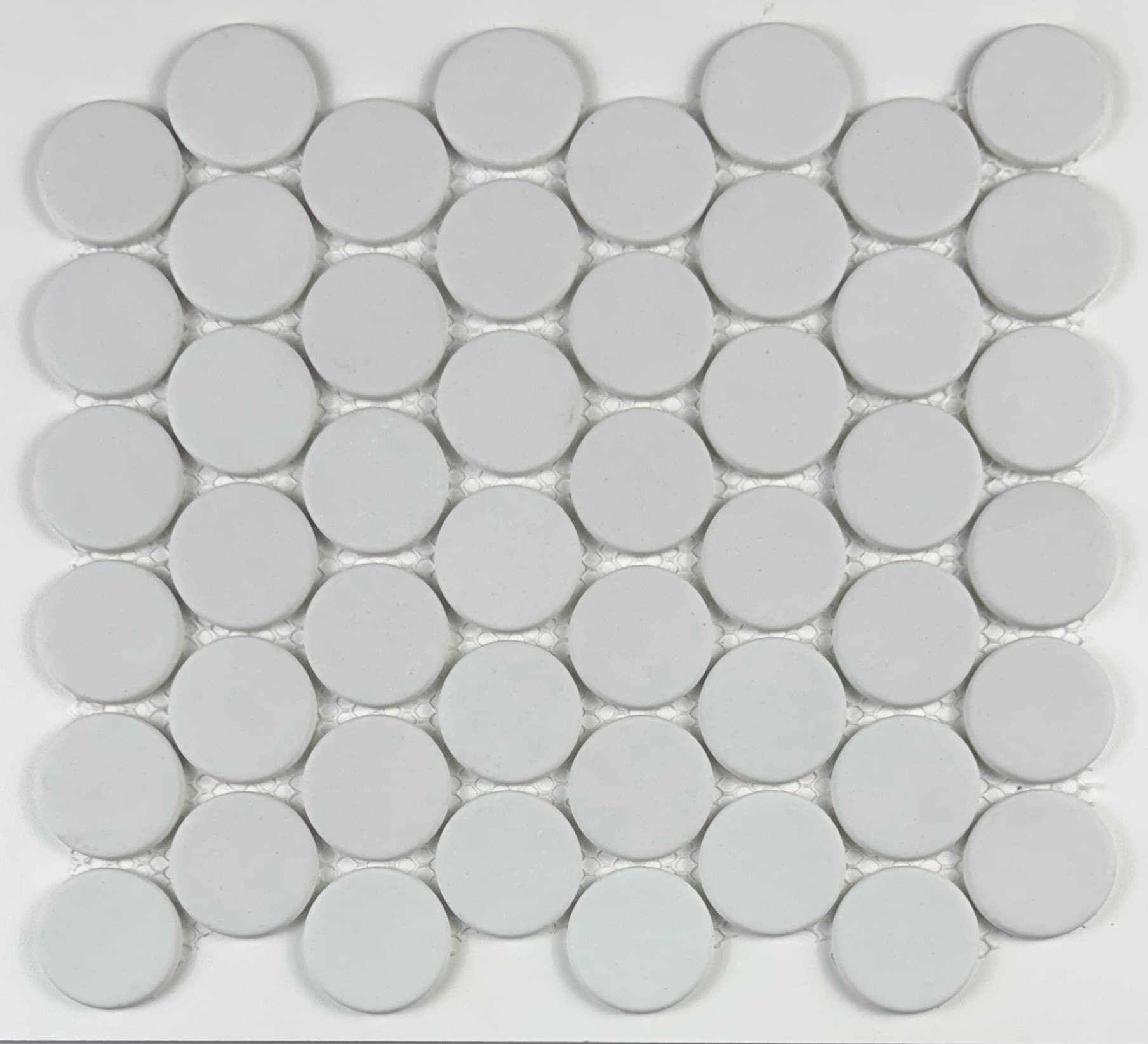 Vidro Real Snow White 11-in x 12-in Honed Recycled glass Round Mosaic Floor and Wall Tile product image