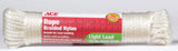 Ace 1/4 in. D x 50 ft. L White Solid Braided Nylon Rope