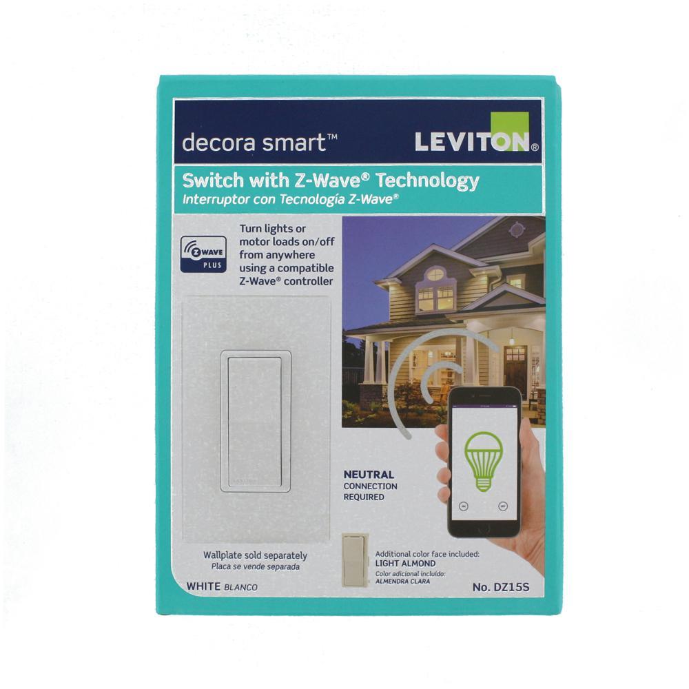 Decora Smart Light Switch with Z-Wave Technology Wallplate Included, White - Super Arbor