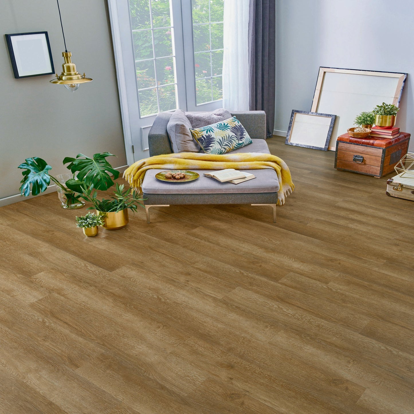 Style Selections Tawny Oak 6-in W x 36-in L x 4-2/5-mm T Waterproof Interlocking Luxury Vinyl Plank Flooring, 22.17-sq ft Carton