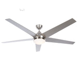 Fanimation Studio Collection Covert 64-in Brushed Nickel LED Indoor/Outdoor Ceiling Fan with Remote (5-Blade)