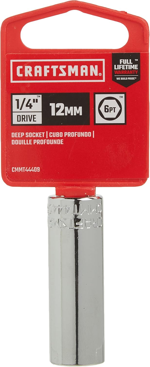 Craftsman 12 mm Metric Deep Socket - 1/4 in. Drive, 6 Point