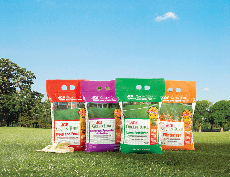 Ace 4 Step Annual Program Lawn Fertilizer for All Grasses, Covers 5,000 sq ft
