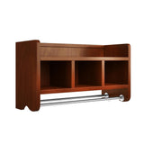 25 in. W Bath Storage Shelf with Towel Rod in Espresso - Super Arbor