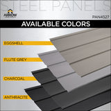 Arrow Steel Panels 2-ft x 4-ft Corrugated Anthracite Galvanized Steel Roof Panel, 8-Pack (PAN4527AN)