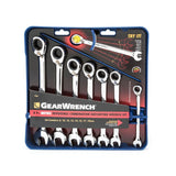 Metric Reversible Combination Ratcheting Wrench Set (8-Piece) - Super Arbor