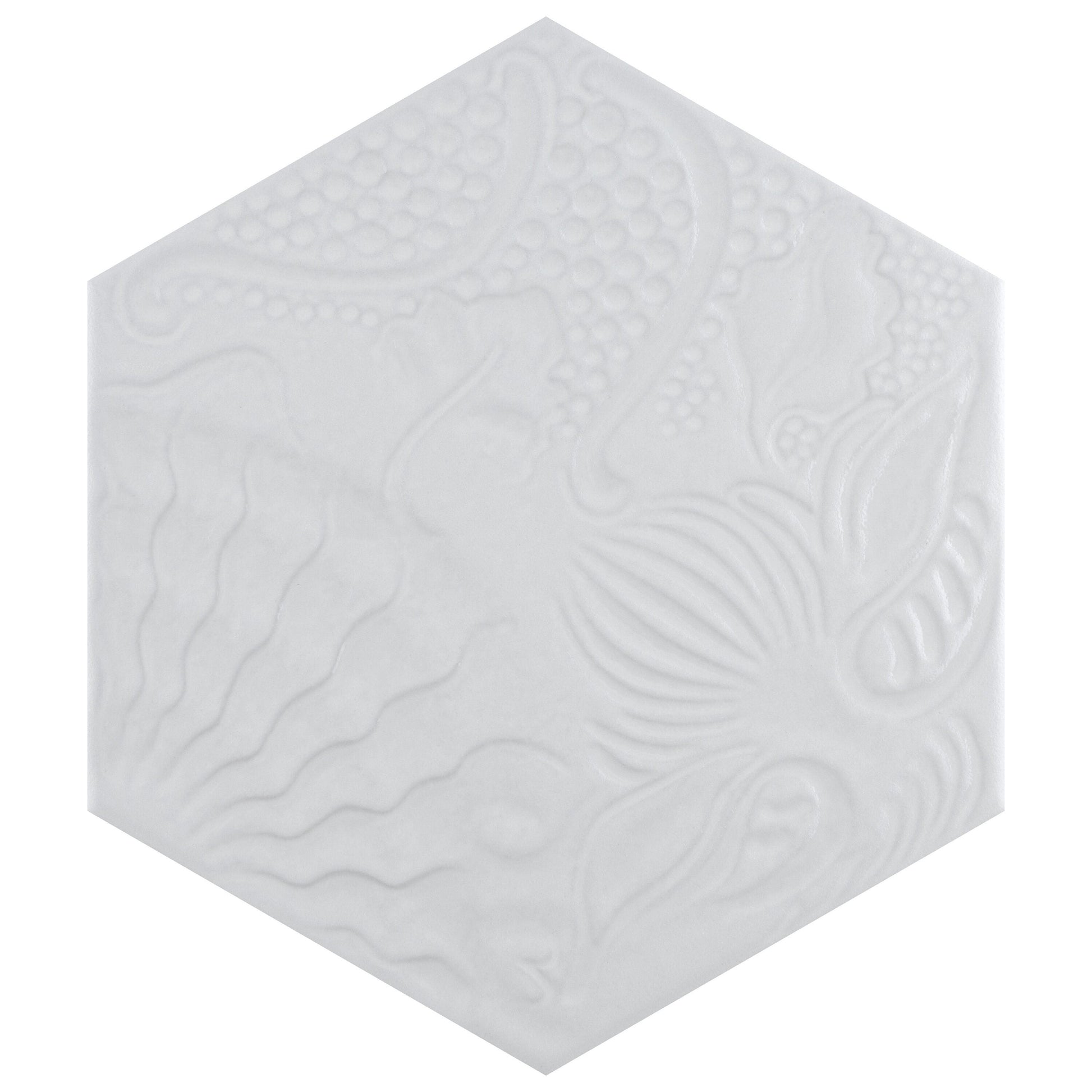 Affinity Tile Gaudi Lux Hex White 9-in x 10-in Multi-finish Porcelain Hexagon Floor and Wall Tile product image