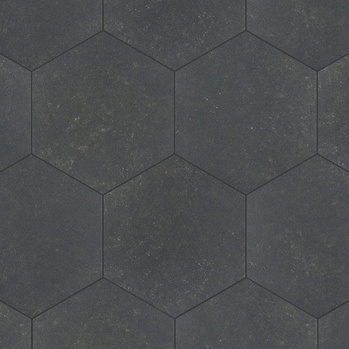 Affinity Tile Traffic Hex Dark Grey 9-in x 10-in Matte Porcelain Cement look Hexagon Floor and Wall Tile product image