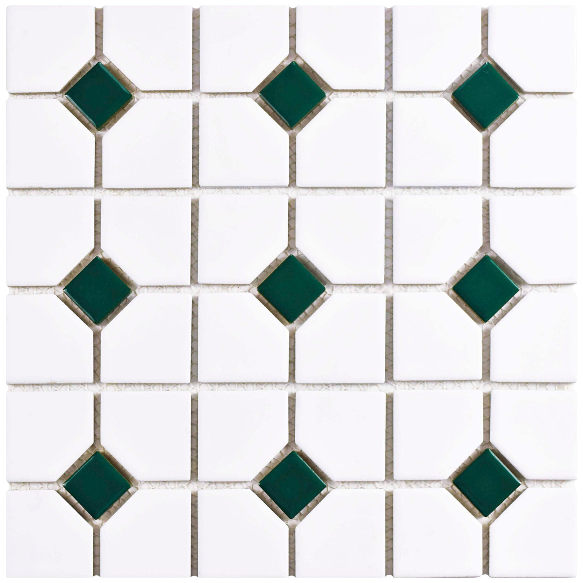 Affinity Tile Oxford Matte White with Green Dot 11-in x 11-in Multi-finish Porcelain Mosaic Floor and Wall Tile product image