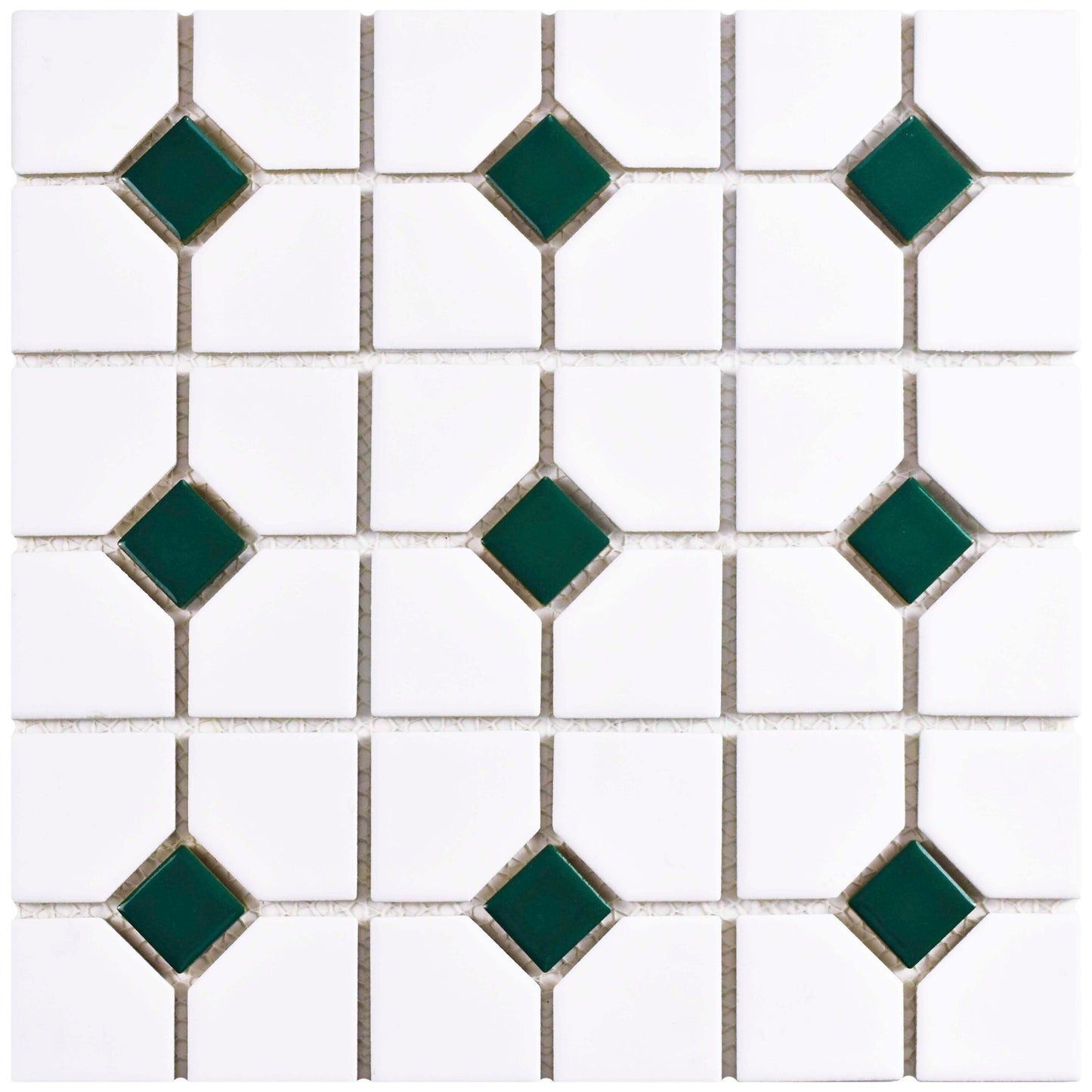 Affinity Tile Oxford Matte White with Green Dot 11-in x 11-in Multi-finish Porcelain Mosaic Floor and Wall Tile product image