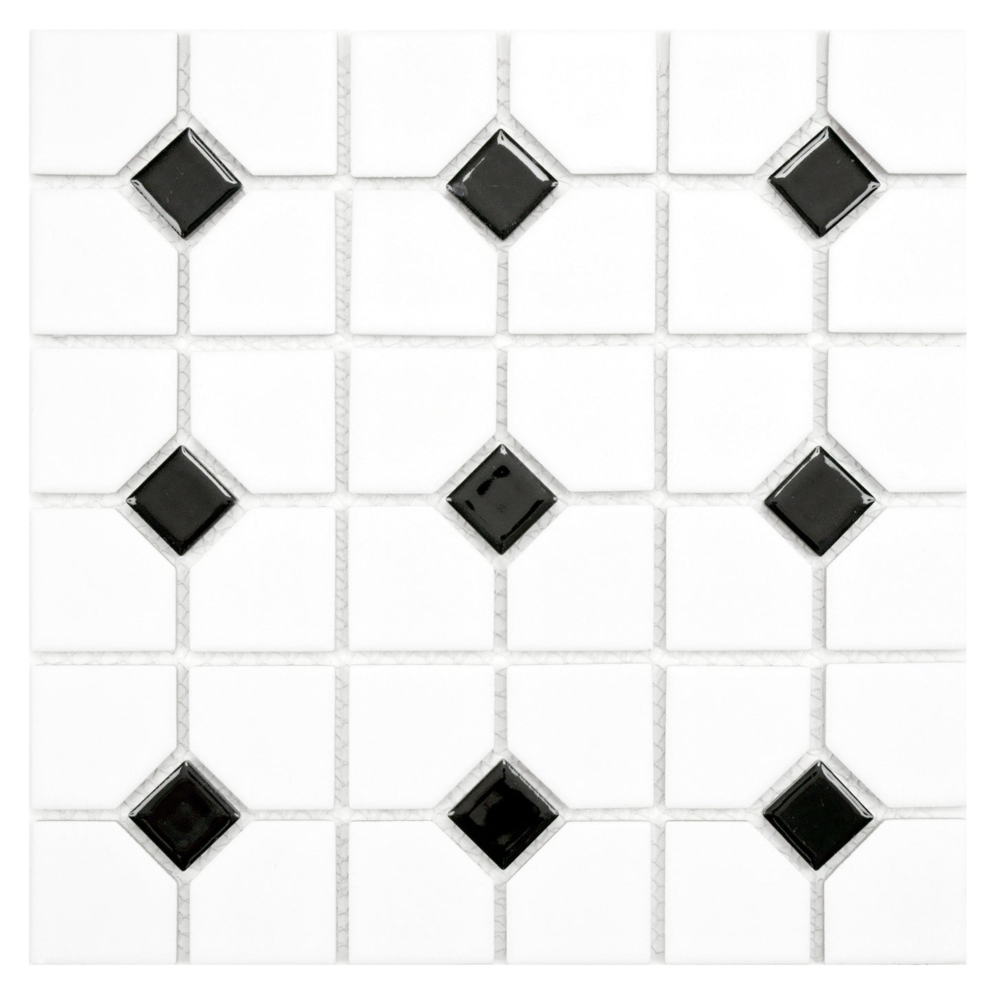 Affinity Tile Oxford Matte White with Black Dot 11-in x 11-in Multi-finish Porcelain Mosaic Floor and Wall Tile product image