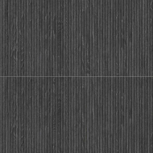 The Tile Life Marqueterie Black 24-in x 48-in Matte Porcelain Wood look Floor and Wall Tile product image