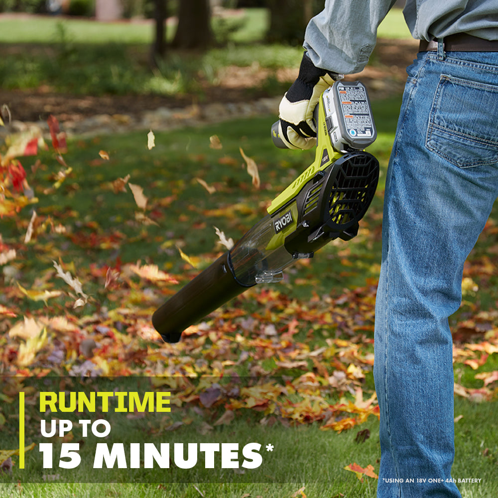 RYOBI ONE+ 100 MPH 280 CFM 18-Volt Lithium-Ion Cordless Battery Jet Fan Leaf Blower (Tool Only)
