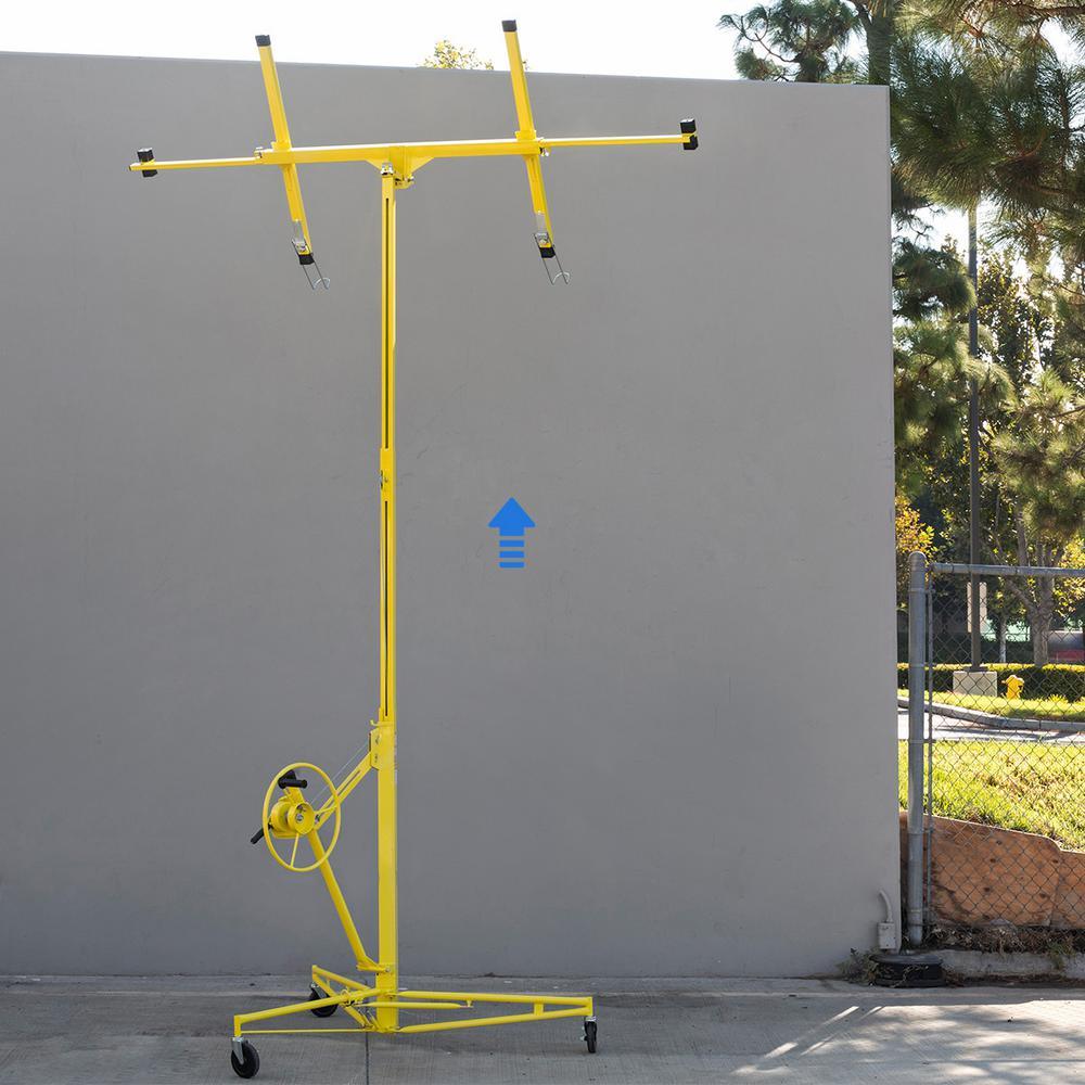 Professional 150 lbs. Drywall and Panel Lifter Rolling Hoist with Caster Wheels - Super Arbor