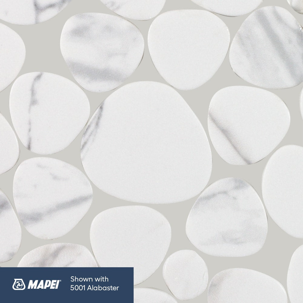 Elida Ceramica Stonescape White Marble 12-in x 12-in Carrara-Look Recycled Glass Pebble Mosaic Floor and Wall Tile (1.001-sq ft per Piece)