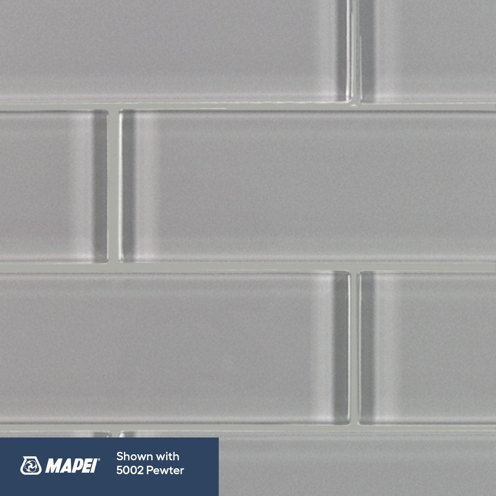 Elida Ceramica Gray 12-in x 12-in Glossy Glass Brick Subway Mosaic Wall Tile (0.955-sq ft)