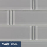 Elida Ceramica Gray 12-in x 12-in Glossy Glass Brick Subway Mosaic Wall Tile (0.955-sq ft)