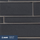 Elida Ceramica Night Reflections 12-in x 12-in Glossy Glass Linear Mosaic Wall Tile (0.95-sq ft)