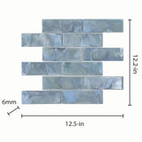Elida Ceramica Blue 12-in x 12-in Glossy Glass Brick Mosaic Wall Tile