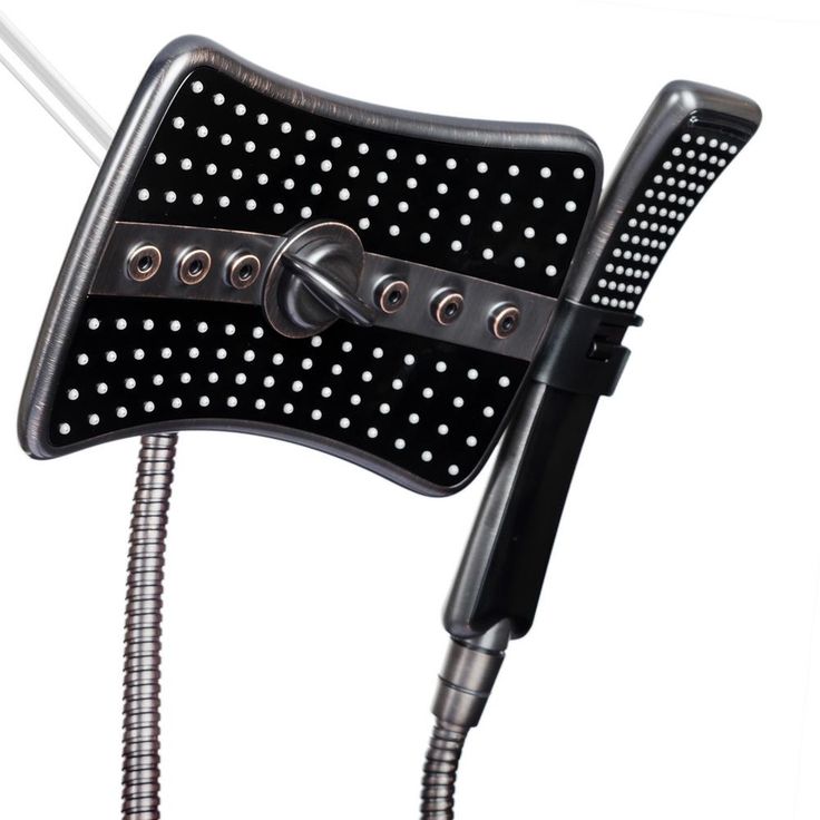 4-spray 9 in. Dual Shower Head and Handheld Shower Head in Antique Bronze