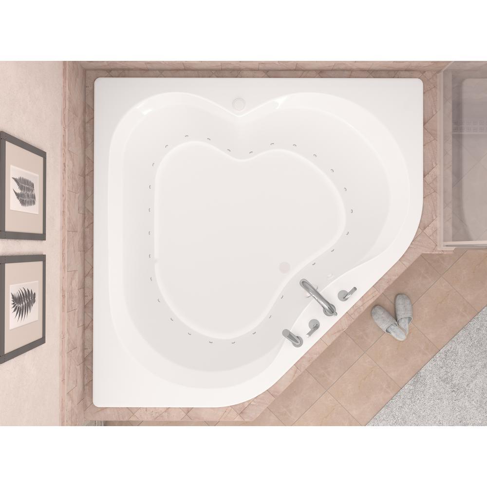 Beryl 5 ft. Acrylic Corner Drop-in Air Bathtub in White - Super Arbor