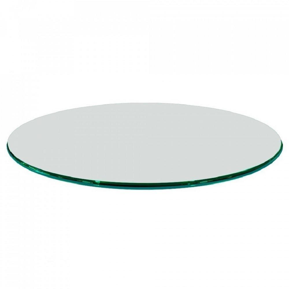 48 in. Clear Round Glass Table Top, 3/4 in. Thickness Tempered Ogee Edge Polished - Super Arbor
