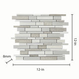 Elida Ceramica Crackled Linear Silk 12-in x 12-in Glazed Porcelain/Marble Linear Mosaic Wall Tile (1.05-sq ft)