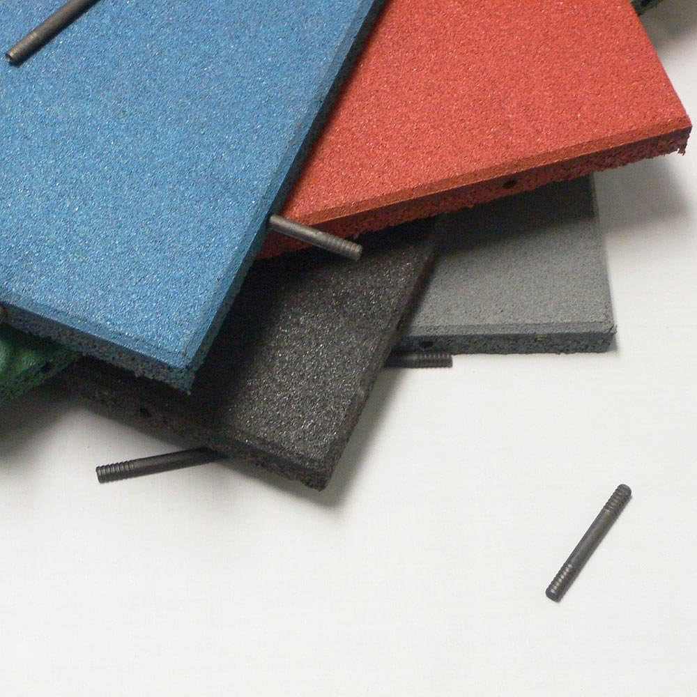 Rubber-Cal "Eco-Sport" 3/4-inch Interlocking Rubber Tiles, 20" x 20" x 3/4" — 5-Pack, 14 sq ft Coverage, Coal