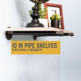 1/2 in. Black Pipe 10 in. L Wall Mounted Shelf Bracket Kit (2-Pack)