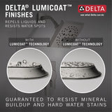 Delta Universal Showering Components Stainless 1-Spray Rain Shower Head, 2.5 GPM (9.5 LPM), Square, Lumicoat Stainless, 52159-SS-PR25