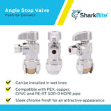 SharkBite Brass 1/2-in Push-to-Connect x 1/4-in OD Compression Quarter Turn Angle Valve