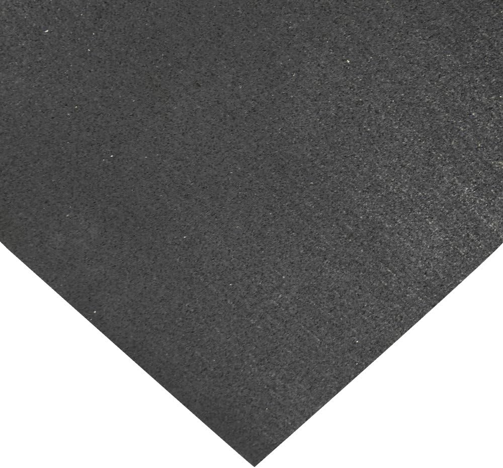 Rubber-Cal "Recycled Flooring" Black Rubber Mat, 1/4 in. x 4 ft. x 4 ft.