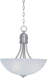Maxim Lighting Logan Satin Nickel Frosted Glass 3-Light Bowl Pendant, 15.5" Width