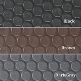 Rubber-Cal "Coin-Grip" Anti-Slip Rubber Mat, 2mm x 4ft x 4ft Rolled Rubber, Black