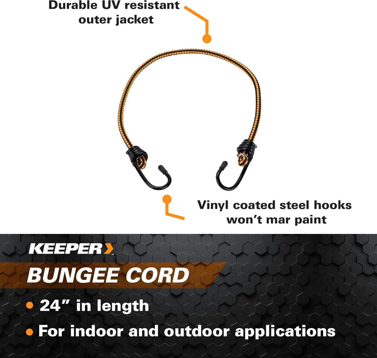 Keeper 24 in. Bungee Cord (3-Pack)