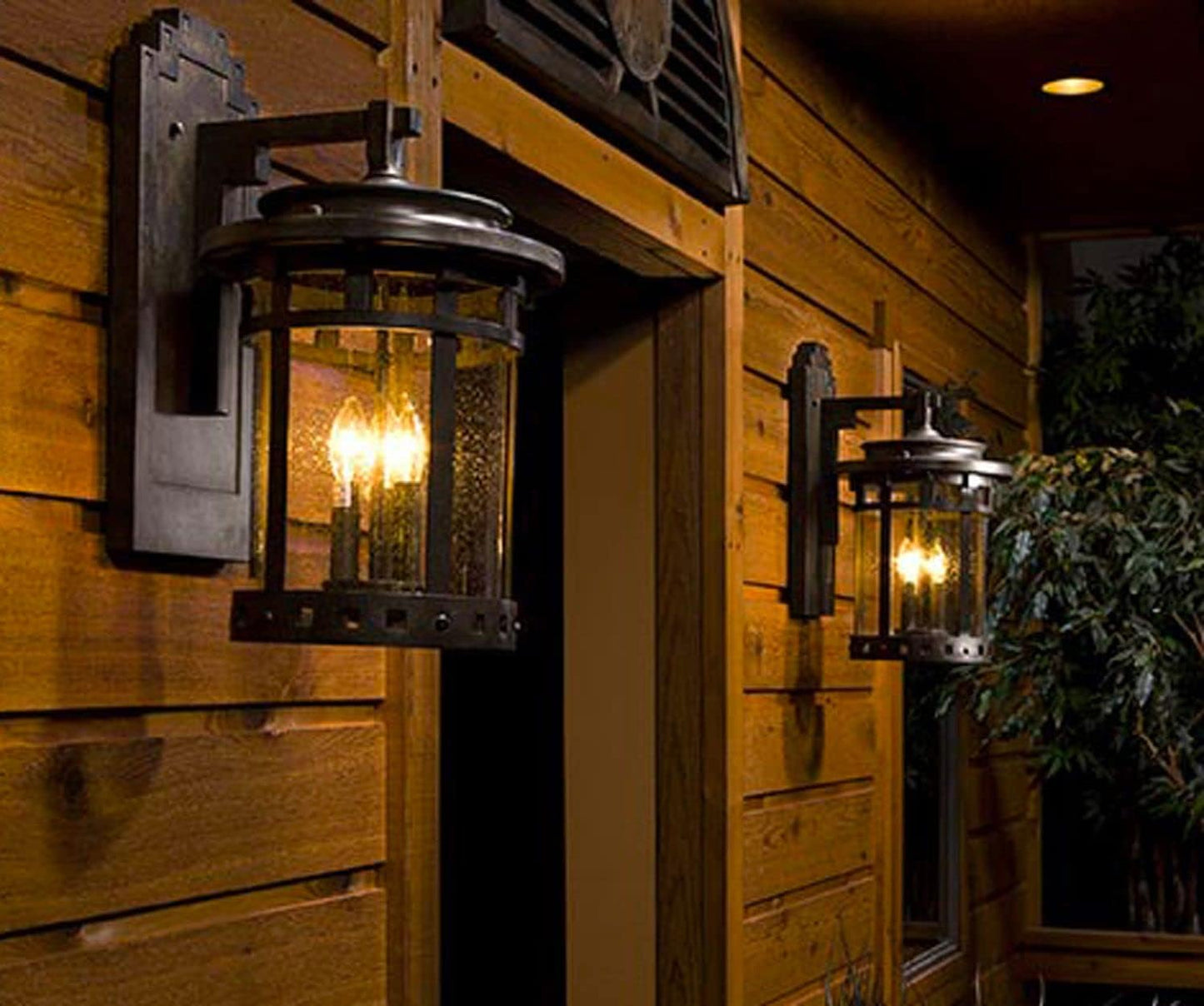 Maxim Lighting Santa Barbara VX 13-in H Outdoor Wall Lantern, Sienna Finish with Seedy Glass, Hardwired Incandescent